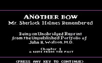 Sherlock Holmes in Another Bow