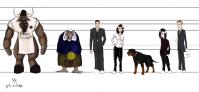 Bocetos de algunos de los personajes del primer episodio.